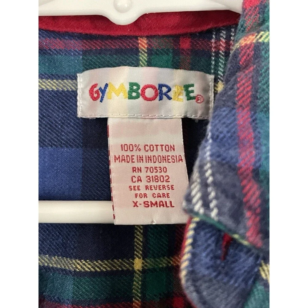 Vtg 90’s Gymboree Rainbow Tag Explore Space Overalls and Plaid Shirt Set 12-18 M